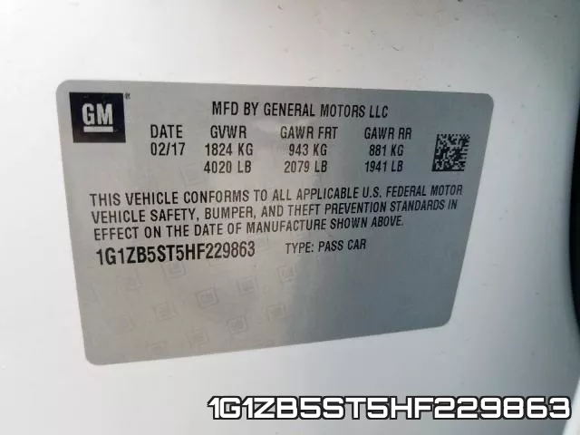 1G1ZB5ST5HF229863 фото 2