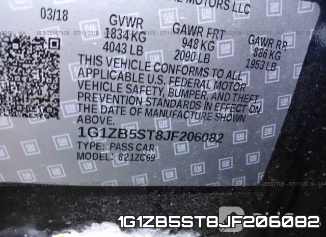 1G1ZB5ST8JF206082 фото 7