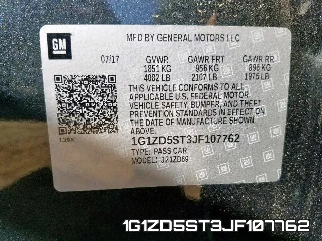 1G1ZD5ST3JF107762 фото 2