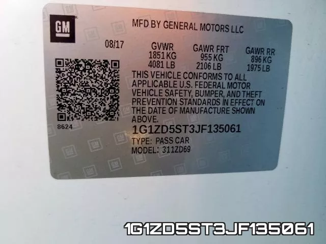 1G1ZD5ST3JF135061 фото 2