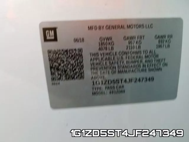1G1ZD5ST4JF247349 фото 2