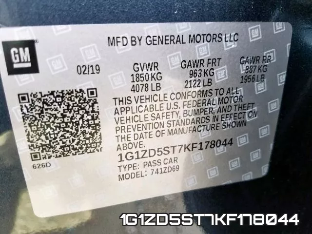 1G1ZD5ST7KF178044 фото 2
