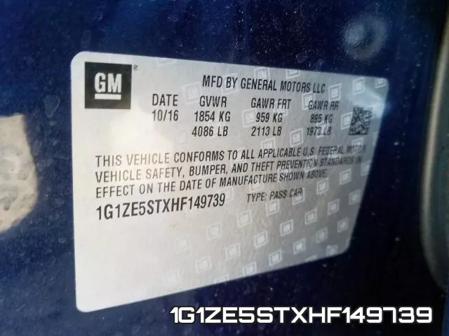 1G1ZE5STXHF149739 фото 2