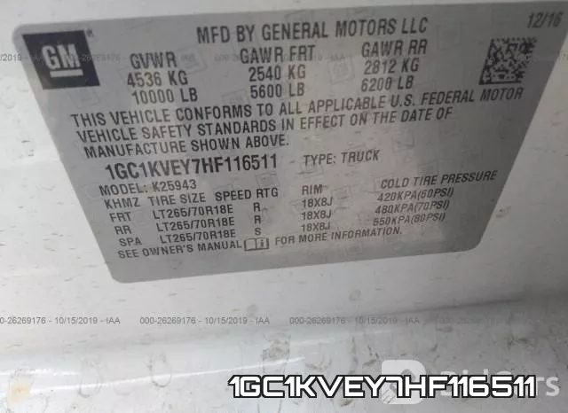 1GC1KVEY7HF116511 фото 10