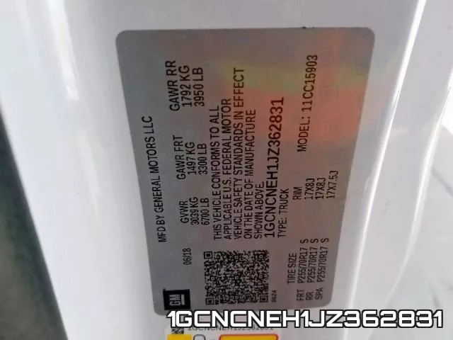 1GCNCNEH1JZ362831 фото 2