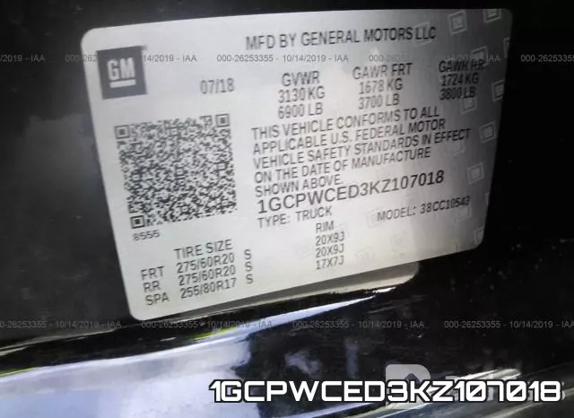 1GCPWCED3KZ107018 фото 9