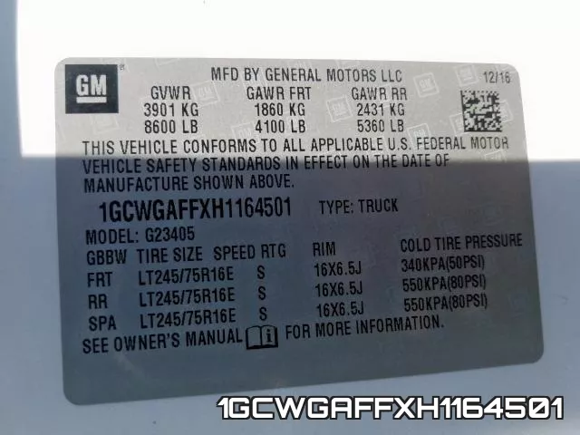 1GCWGAFFXH1164501 фото 2