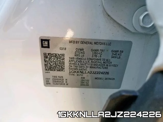 1GKKNLLA2JZ224226 фото 2