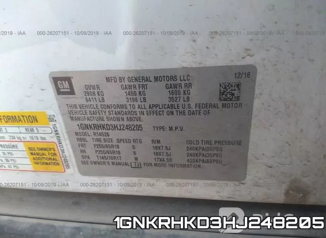 1GNKRHKD3HJ248205 фото 10