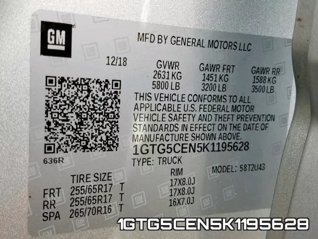 1GTG5CEN5K1195628 фото 2