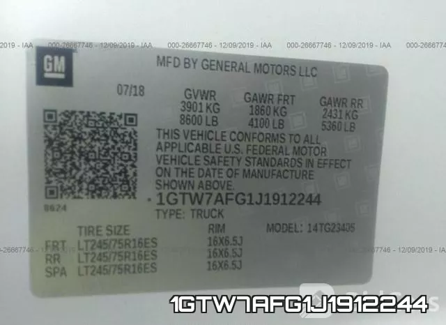 1GTW7AFG1J1912244 фото 9