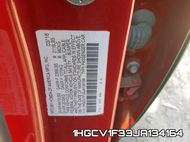 1HGCV1F33JA134164 фото 2