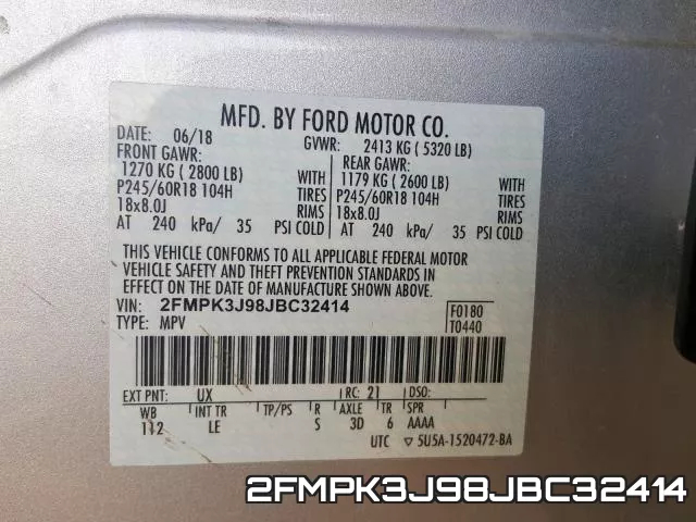 2FMPK3J98JBC32414 фото 2