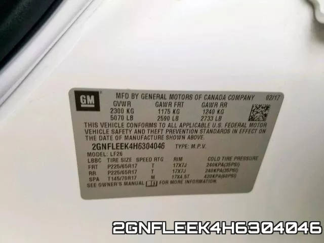 2GNFLEEK4H6304046 фото 2