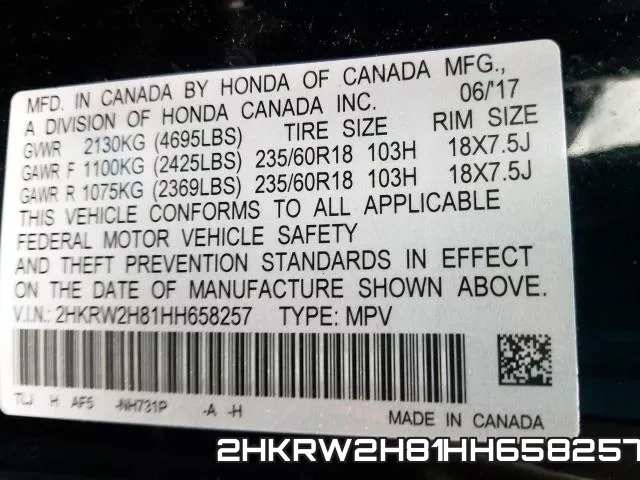 2HKRW2H81HH658257 фото 2