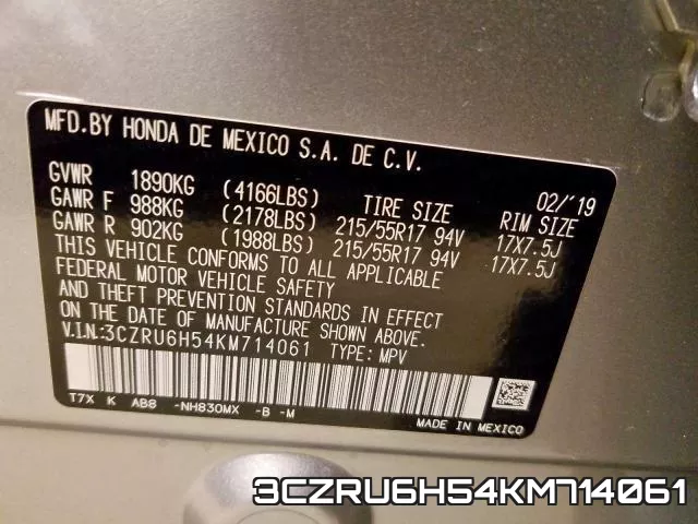 3CZRU6H54KM714061 фото 2