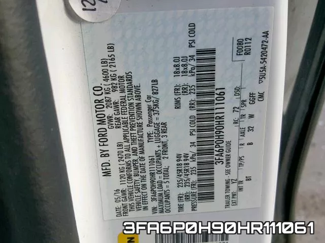 3FA6P0H90HR111061 фото 2