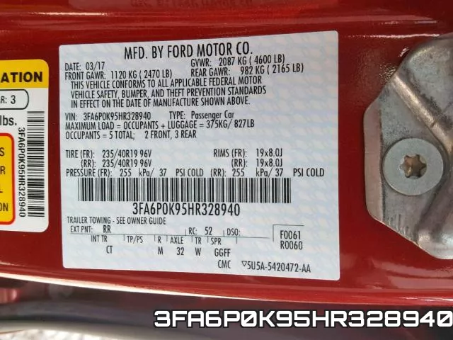 3FA6P0K95HR328940 фото 2
