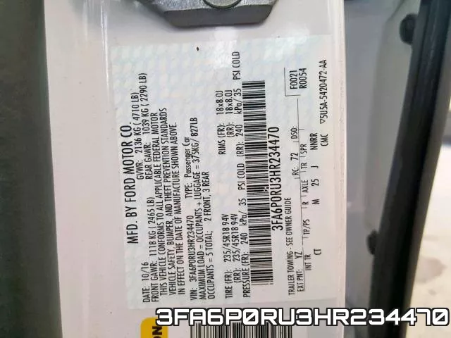 3FA6P0RU3HR234470 фото 2