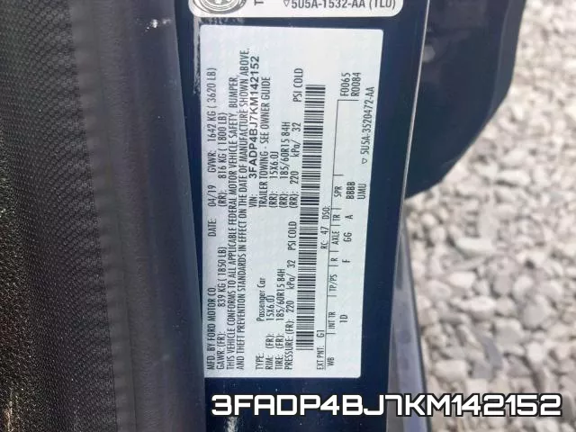3FADP4BJ7KM142152 фото 2