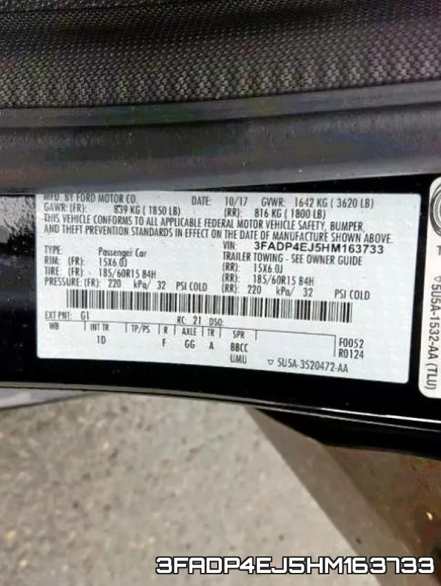3FADP4EJ5HM163733 фото 2