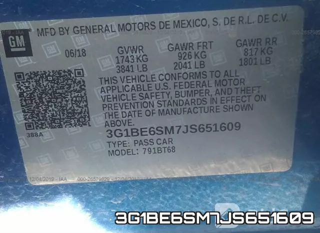 3G1BE6SM7JS651609 фото 9