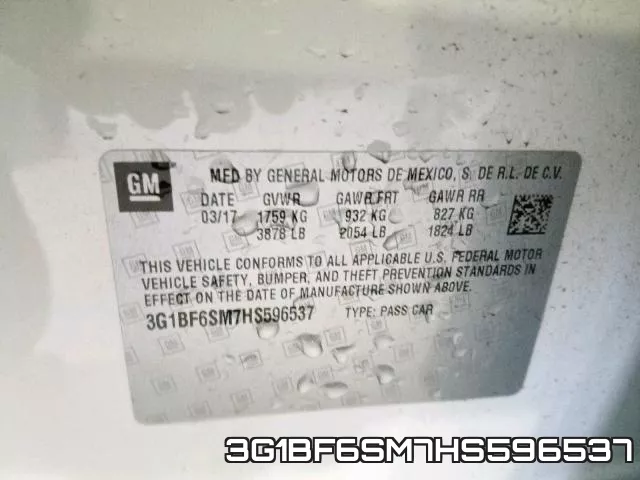 3G1BF6SM7HS596537 фото 2