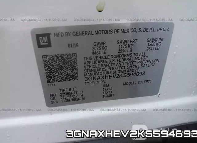3GNAXHEV2KS594693 фото 8