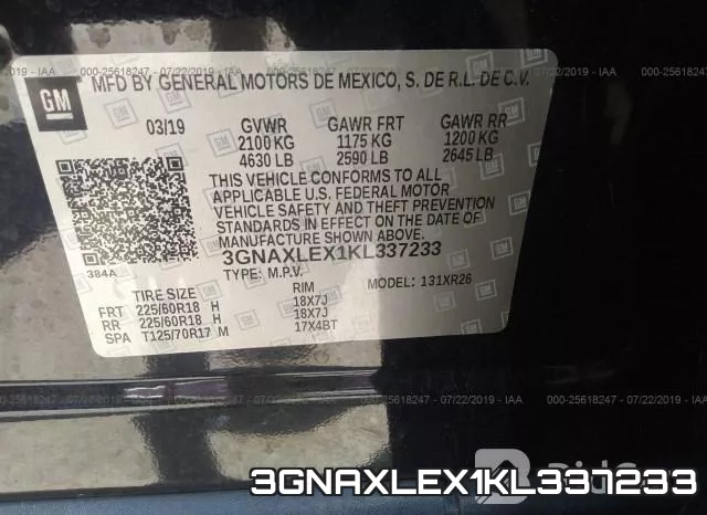 3GNAXLEX1KL337233 фото 10