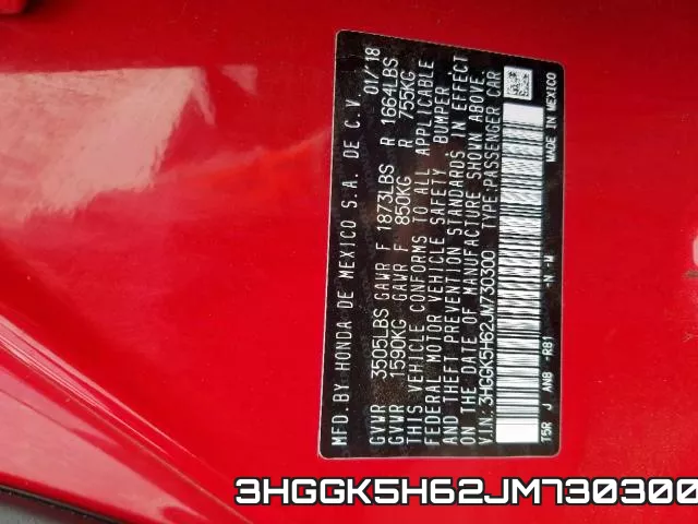 3HGGK5H62JM730300 фото 2