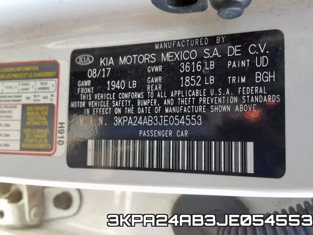 3KPA24AB3JE054553 фото 2
