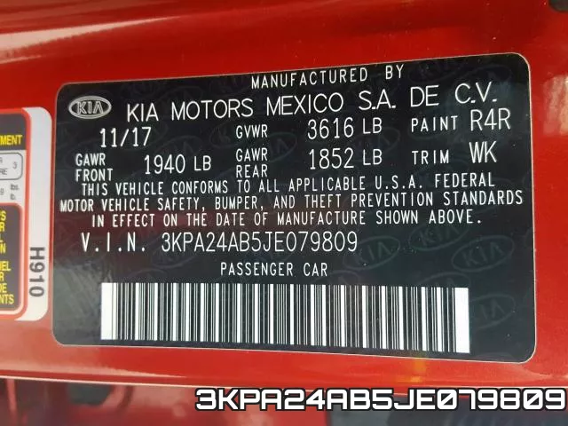 3KPA24AB5JE079809 фото 2