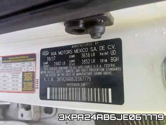 3KPA24AB6JE067779 фото 2