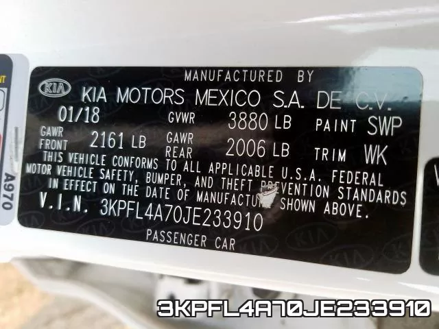 3KPFL4A70JE233910 фото 2