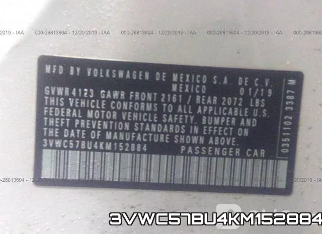 3VWC57BU4KM152884 фото 8