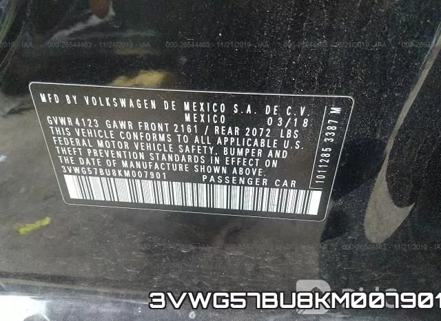 3VWG57BU8KM007901 фото 9