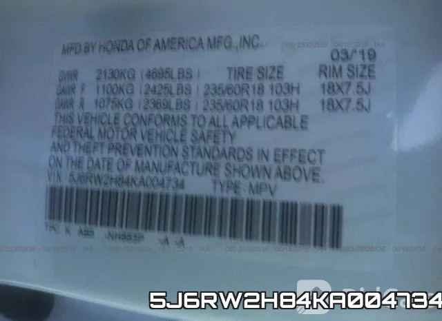 5J6RW2H84KA004734 фото 10