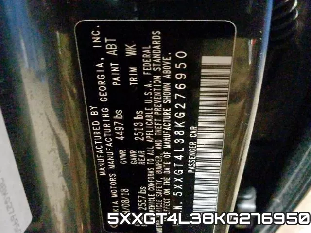 5XXGT4L38KG276950 фото 2