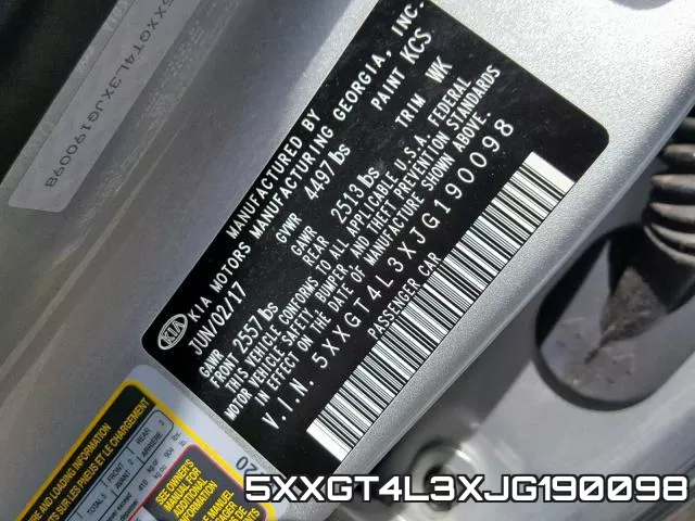 5XXGT4L3XJG190098 фото 2