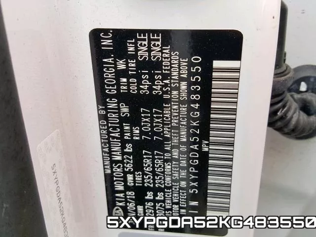 5XYPGDA52KG483550 фото 2