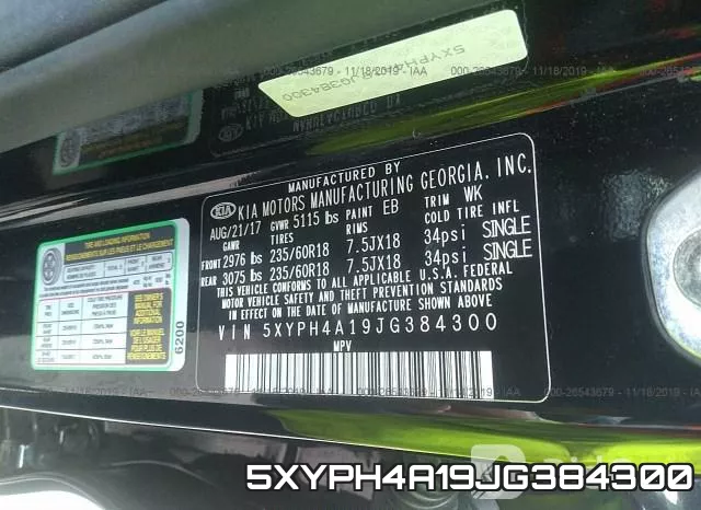 5XYPH4A19JG384300 фото 10