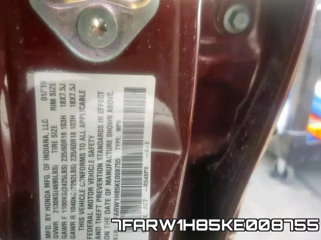 7FARW1H85KE008755 фото 2