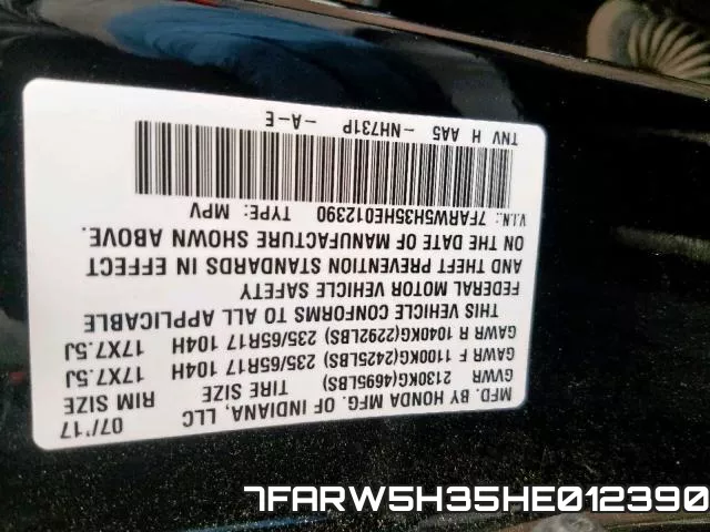 7FARW5H35HE012390 фото 2