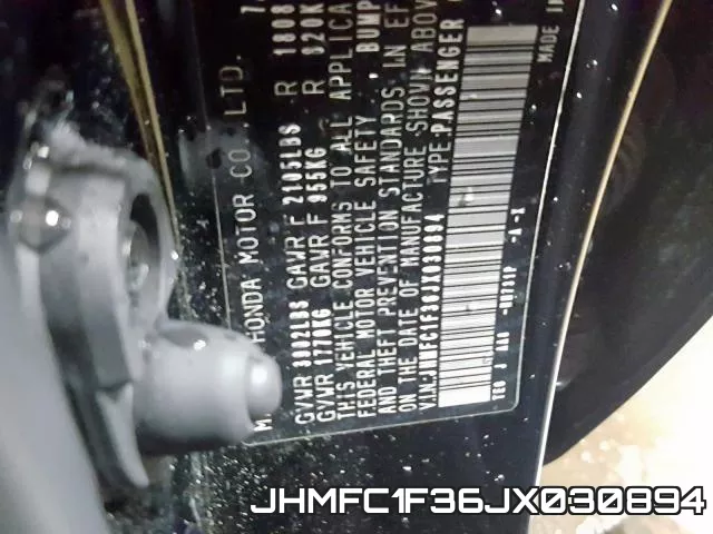 JHMFC1F36JX030894 фото 2
