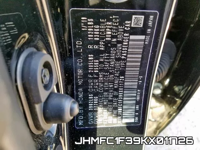 JHMFC1F39KX011726 фото 2