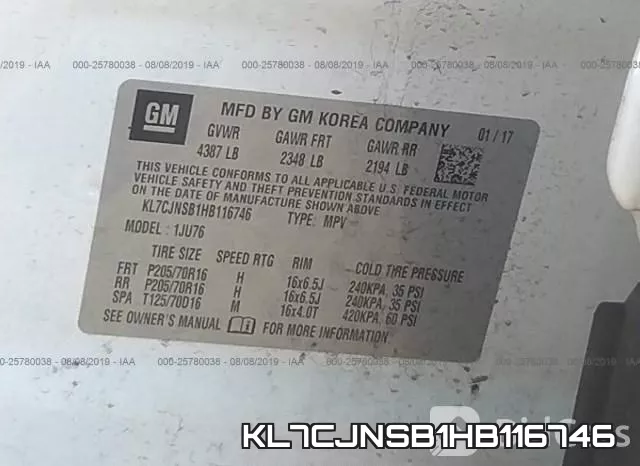 KL7CJNSB1HB116746 фото 10