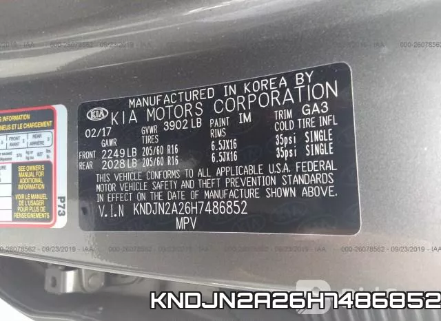 KNDJN2A26H7486852 фото 9