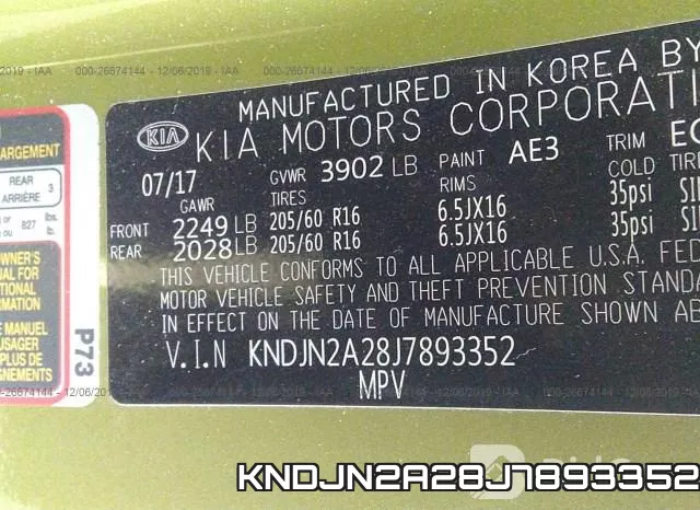 KNDJN2A28J7893352 фото 7