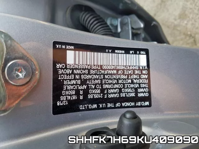 SHHFK7H69KU409090 фото 2