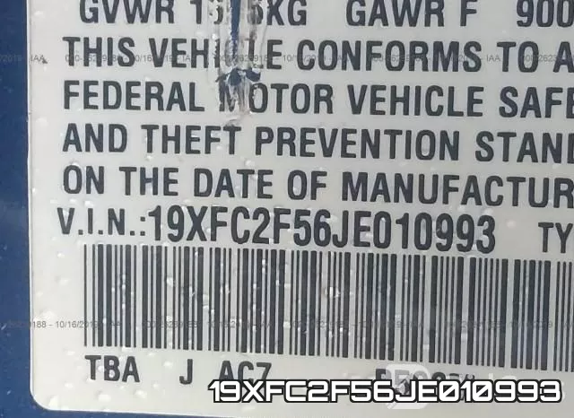 19XFC2F56JE010993 фото 9